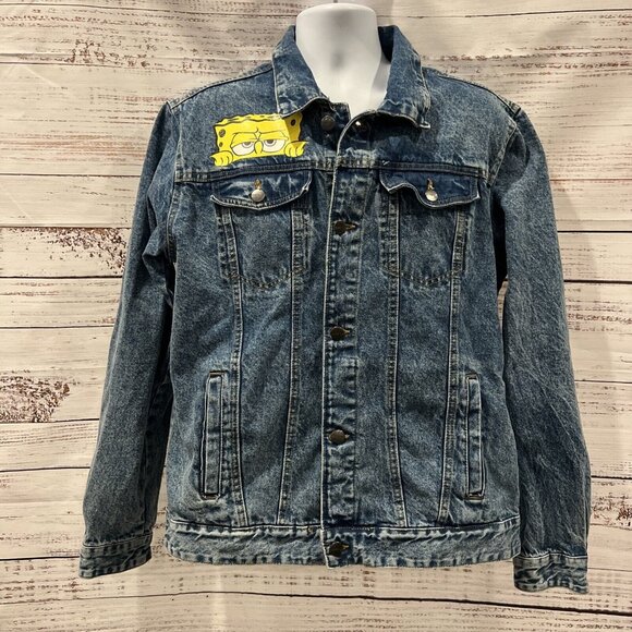 Members Only Other - Members Only x Nickelodeon SpongeBob Logo Denim Jean Jacket Size XL Character